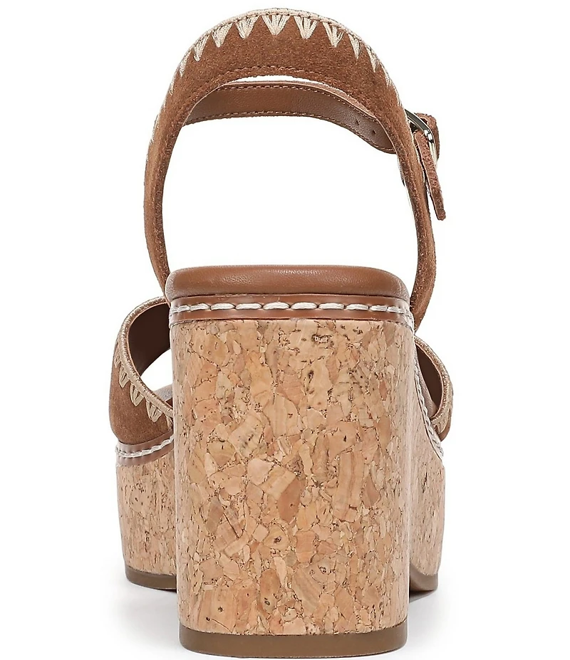 Naturalizer Della Suede Ankle Wrap Platform Wedge Sandals