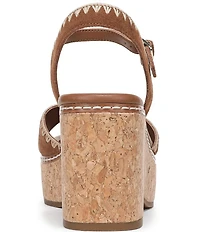 Naturalizer Della Suede Ankle Wrap Platform Wedge Sandals