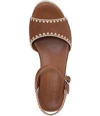 Naturalizer Della Suede Ankle Wrap Platform Wedge Sandals