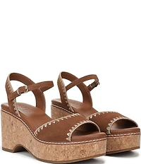 Naturalizer Della Suede Ankle Wrap Platform Wedge Sandals