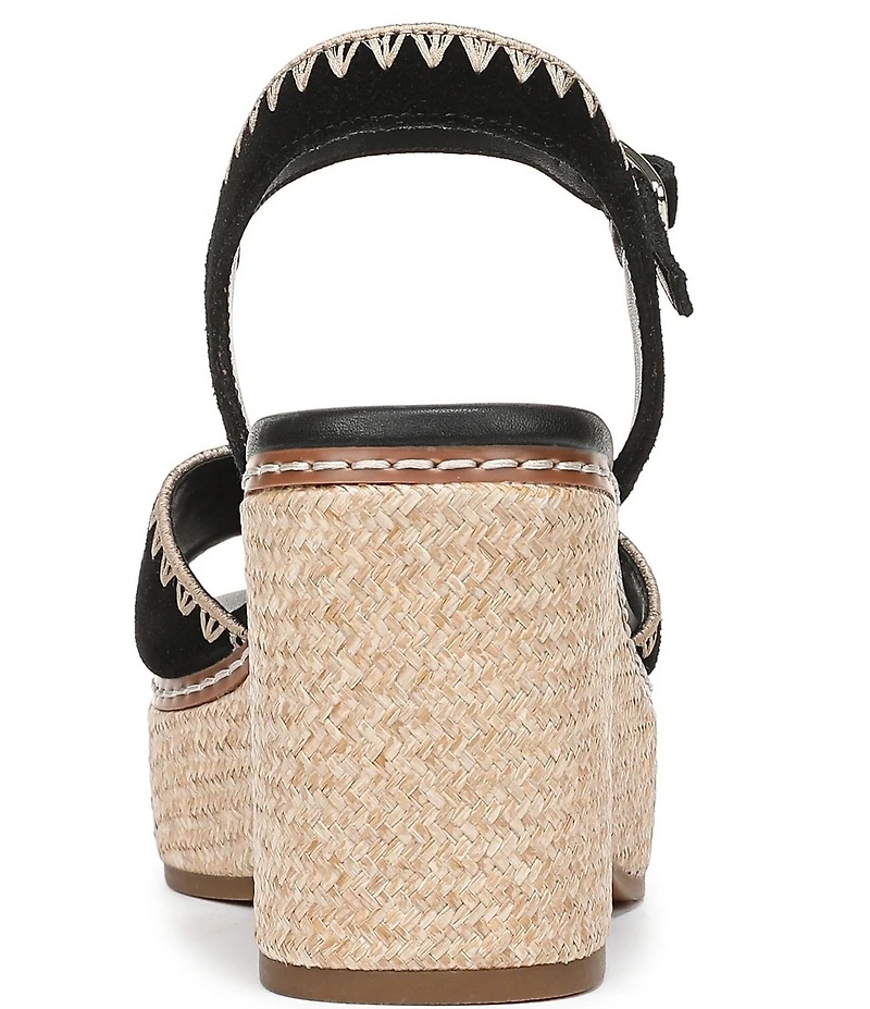 Naturalizer Della Suede Ankle Wrap Platform Wedge Sandals