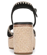 Naturalizer Della Suede Ankle Wrap Platform Wedge Sandals