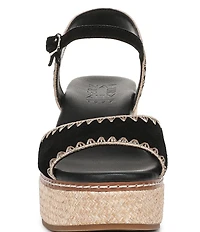 Naturalizer Della Suede Ankle Wrap Platform Wedge Sandals