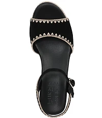 Naturalizer Della Suede Ankle Wrap Platform Wedge Sandals