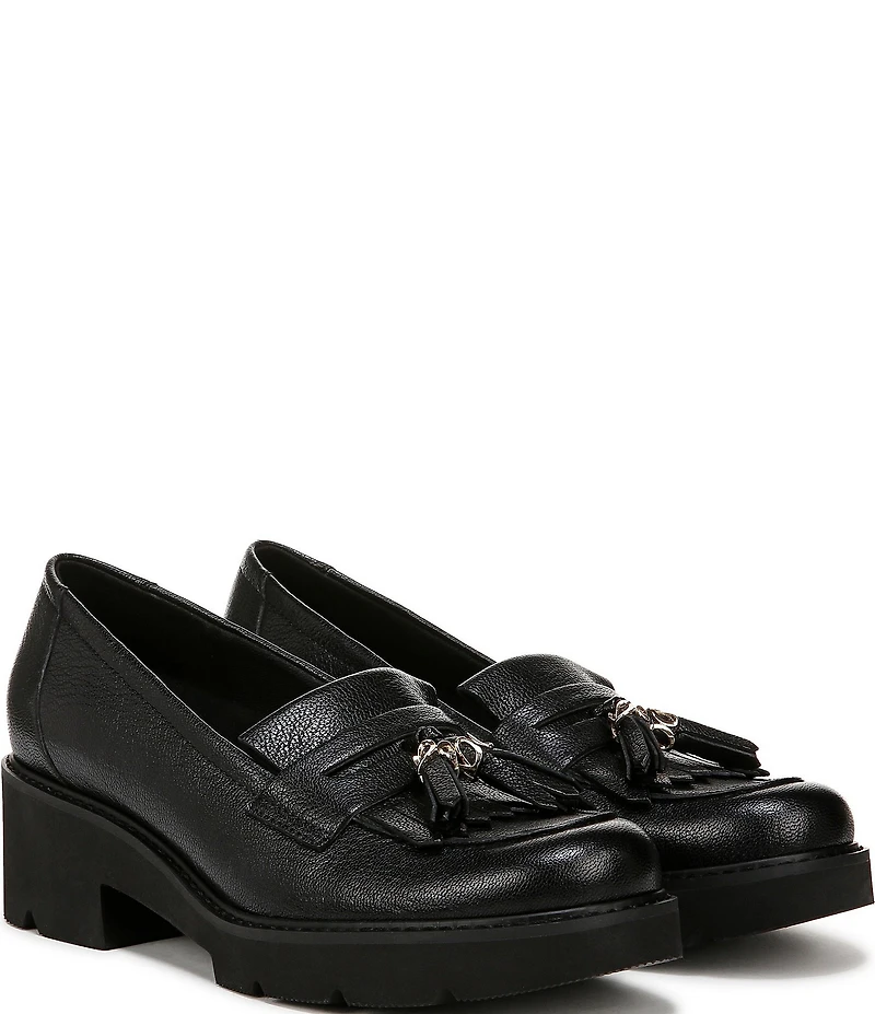 Naturalizer Desmond Leather Tassel Detail Lightweight Platform Lug Sole Loafers