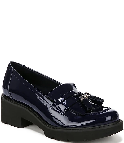 Naturalizer Desmond Patent Tassel Lightweight Lug Sole Loafers
