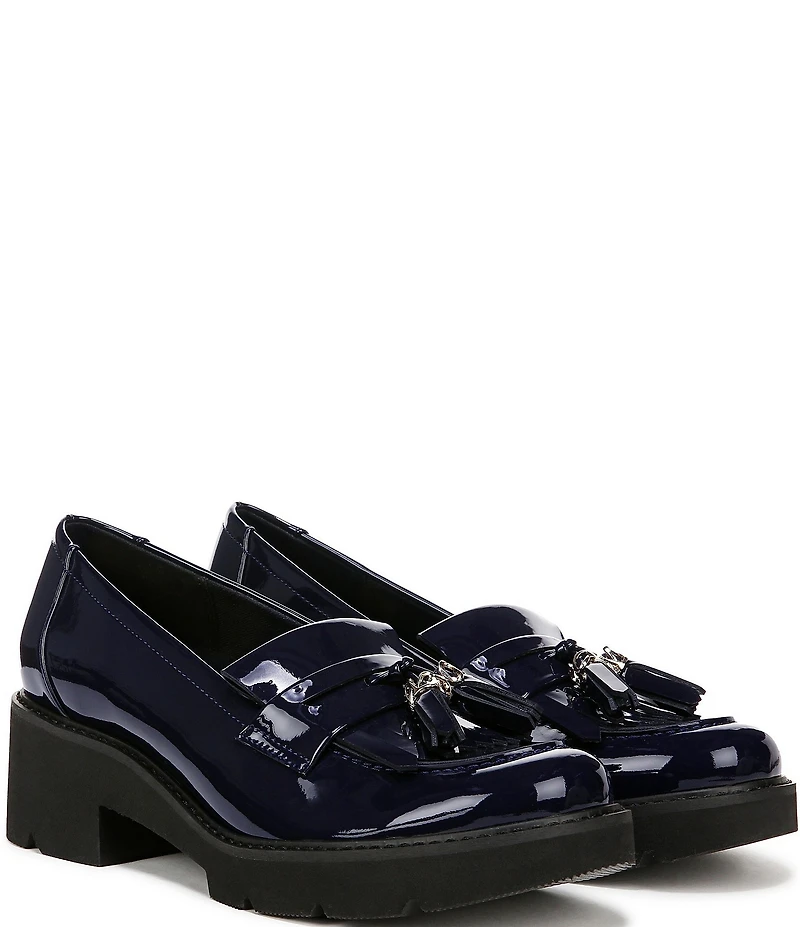 Naturalizer Desmond Patent Tassel Lightweight Lug Sole Loafers