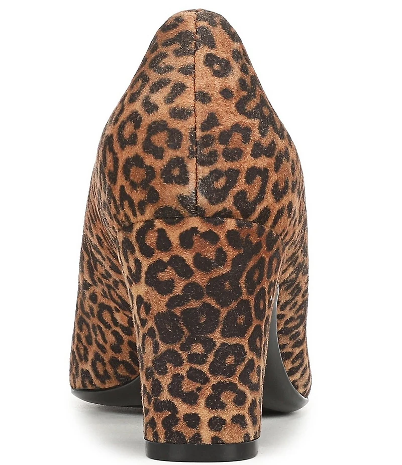 Naturalizer Ella Leopard Print Suede Pointed Toe Block Heel Pumps