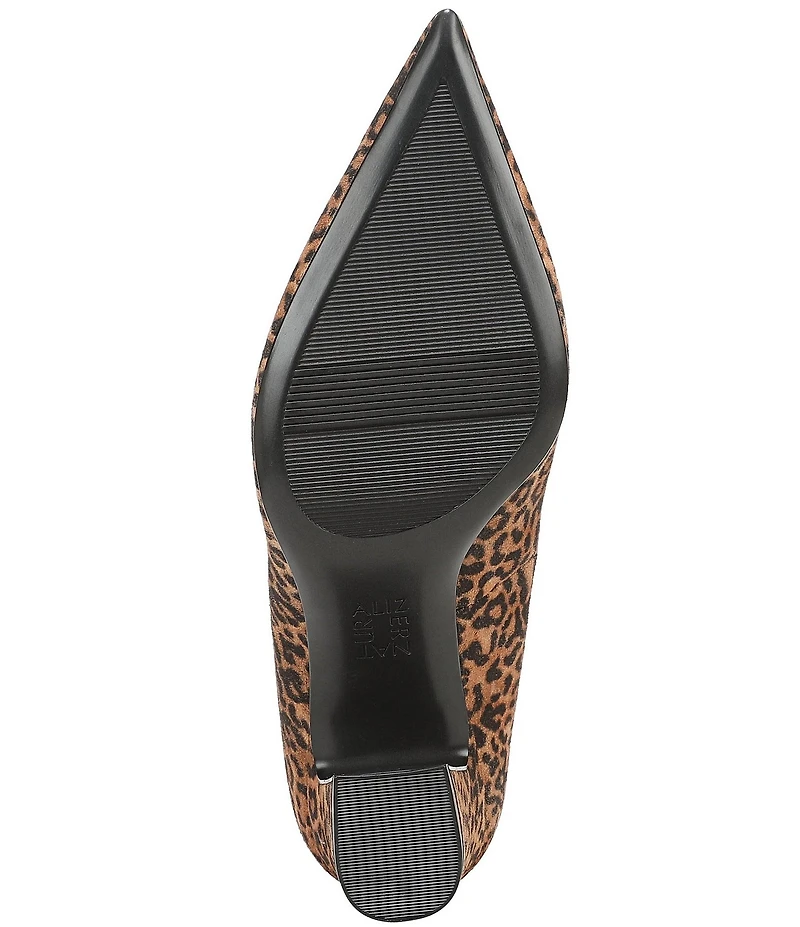 Naturalizer Ella Leopard Print Suede Pointed Toe Block Heel Pumps