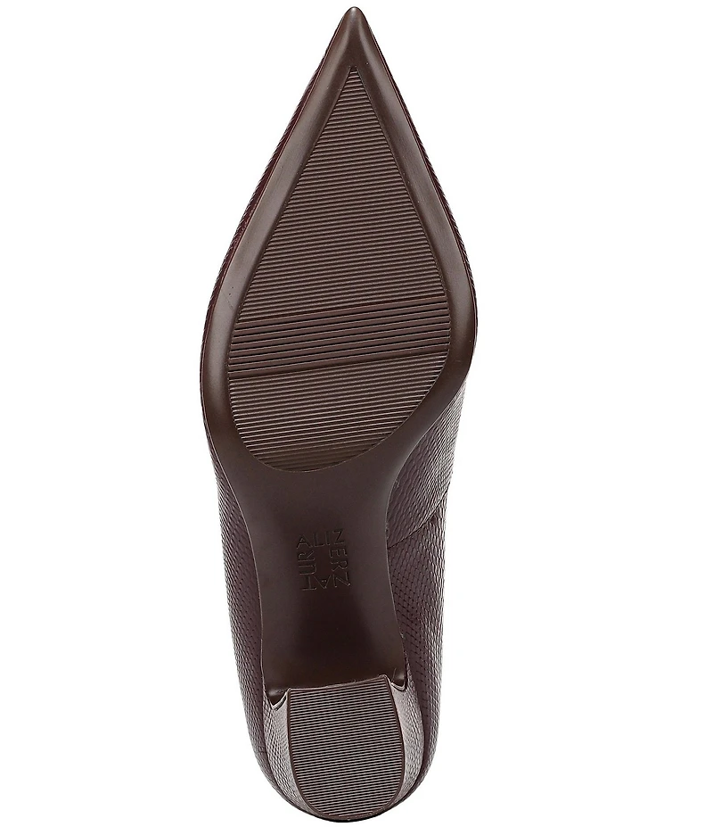 Naturalizer Ella Snake Embossed Leather Pointed Toe Block Heel Pumps