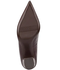 Naturalizer Ella Snake Embossed Leather Pointed Toe Block Heel Pumps