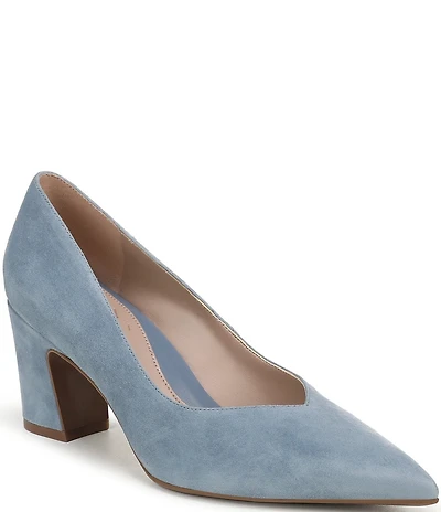 Naturalizer Ella Suede Pointed Toe Block Heel Pumps
