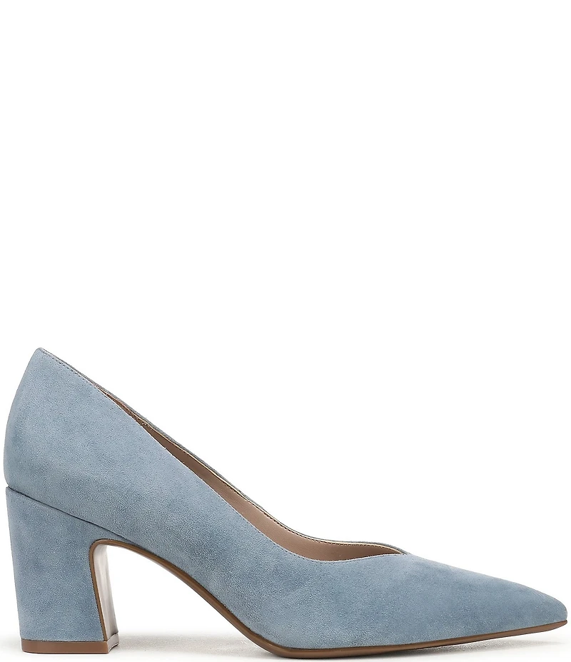 Naturalizer Ella Suede Pointed Toe Block Heel Pumps
