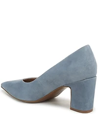 Naturalizer Ella Suede Pointed Toe Block Heel Pumps