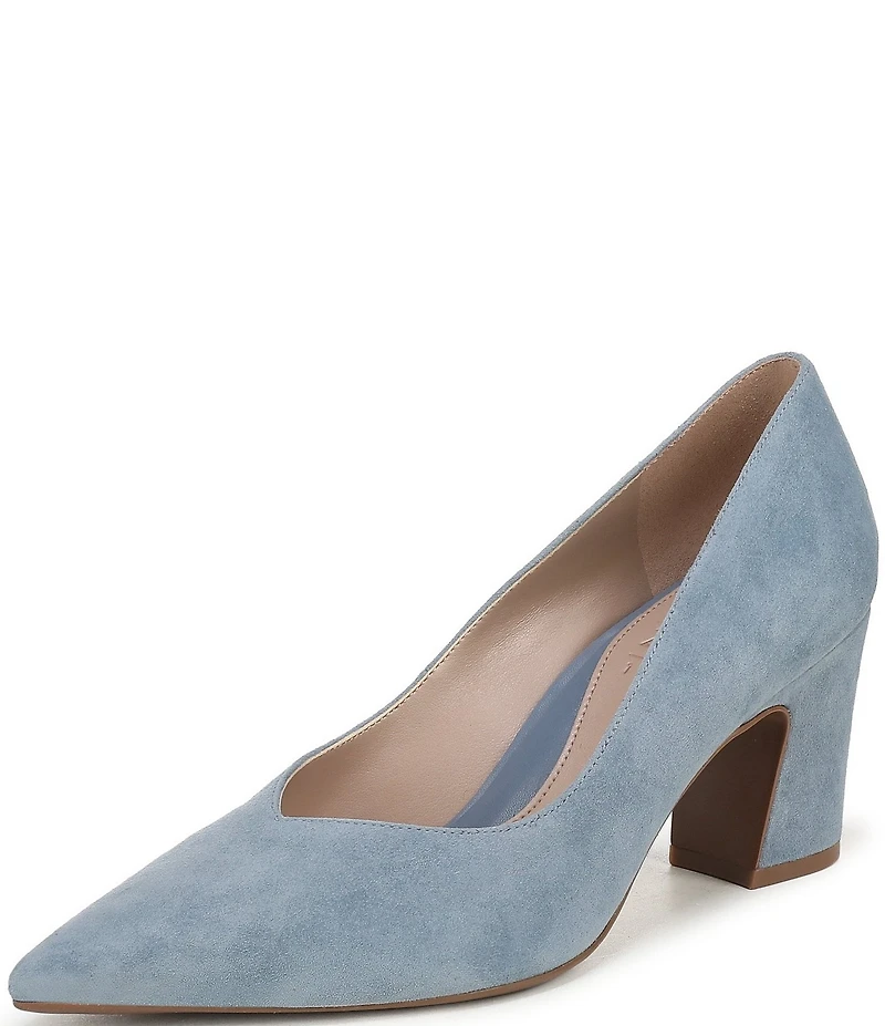 Naturalizer Ella Suede Pointed Toe Block Heel Pumps