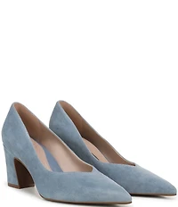 Naturalizer Ella Suede Pointed Toe Block Heel Pumps