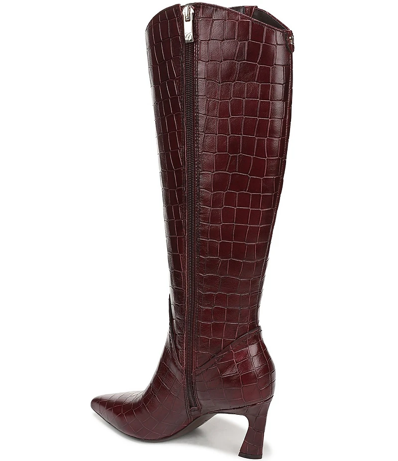 Naturalizer Emily Croco Embossed Leather Dress Boots