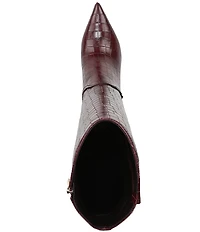 Naturalizer Emily Croco Embossed Leather Dress Boots