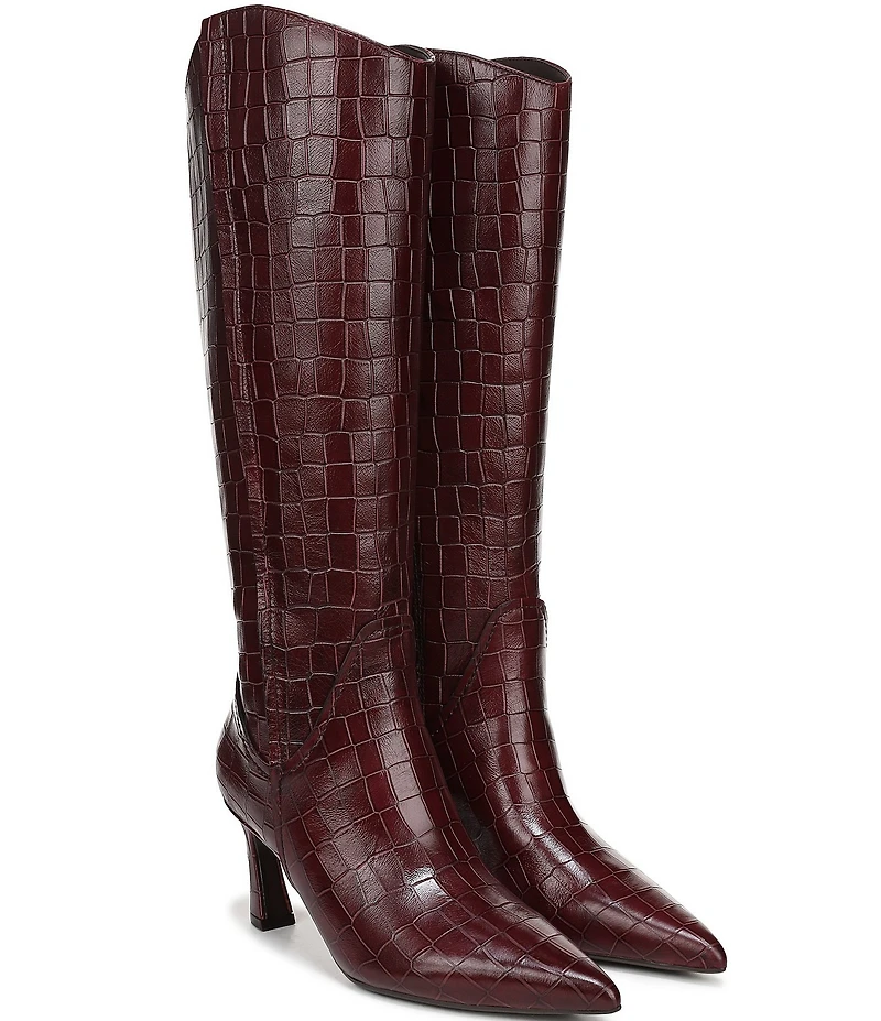 Naturalizer Emily Croco Embossed Leather Dress Boots