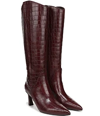 Naturalizer Emily Croco Embossed Leather Dress Boots