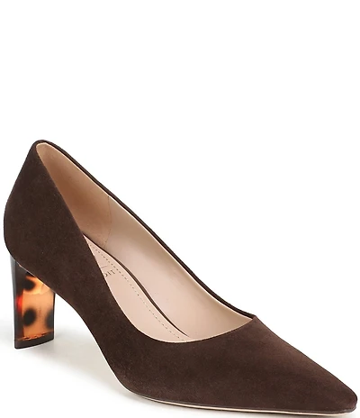 Naturalizer Estee Suede Snip Toe Tortoise Heel Pumps