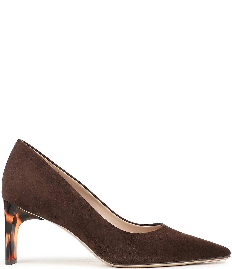 Naturalizer Estee Suede Snip Toe Tortoise Heel Pumps