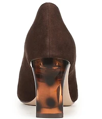 Naturalizer Estee Suede Snip Toe Tortoise Heel Pumps