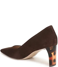 Naturalizer Estee Suede Snip Toe Tortoise Heel Pumps