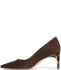 Naturalizer Estee Suede Snip Toe Tortoise Heel Pumps