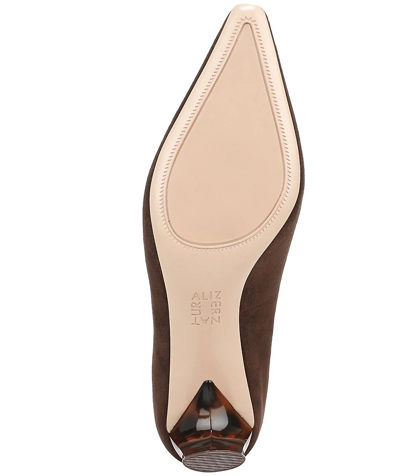 Naturalizer Estee Suede Snip Toe Tortoise Heel Pumps