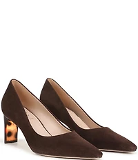 Naturalizer Estee Suede Snip Toe Tortoise Heel Pumps