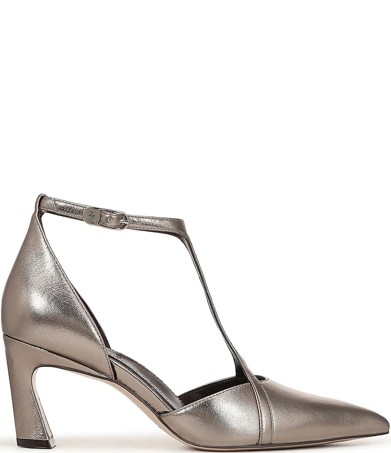 Naturalizer Ezlyn Leather Pointed Toe T-Strap Dress Pumps