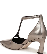Naturalizer Ezlyn Leather Pointed Toe T-Strap Dress Pumps