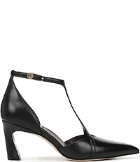 Naturalizer Ezlyn Leather Pointed Toe T-Strap Dress Pumps