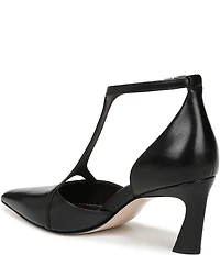 Naturalizer Ezlyn Leather Pointed Toe T-Strap Dress Pumps