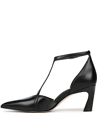 Naturalizer Ezlyn Leather Pointed Toe T-Strap Dress Pumps