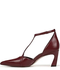 Naturalizer Ezlyn Leather Pointed Toe T-Strap Dress Pumps