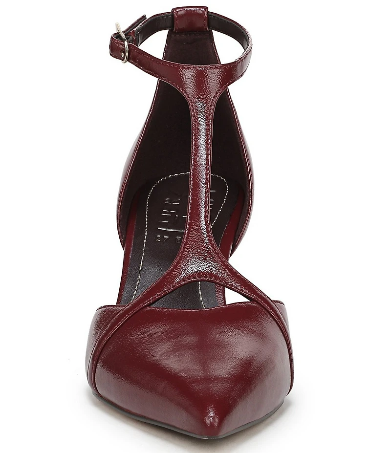 Naturalizer Ezlyn Leather Pointed Toe T-Strap Dress Pumps