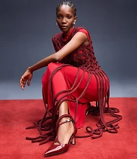 Naturalizer Ezlyn Leather Pointed Toe T-Strap Dress Pumps