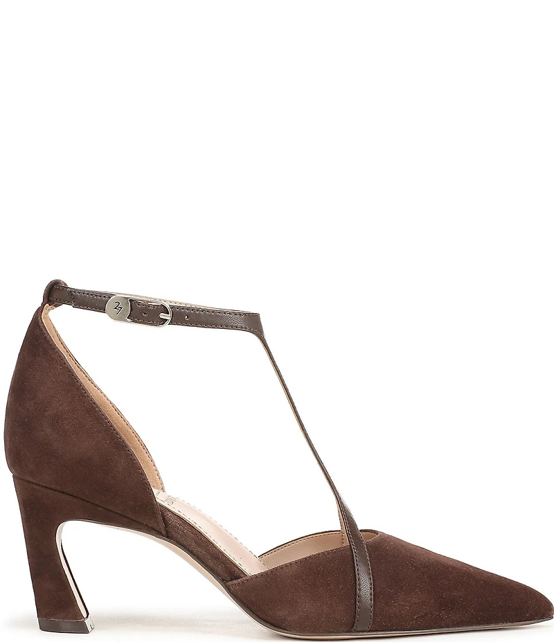 Naturalizer Ezlyn Suede Pointed Toe T-Strap Dress Pumps