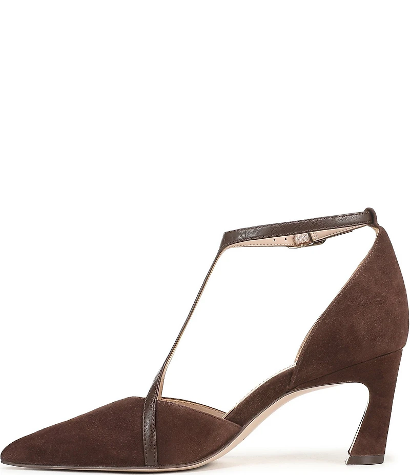 Naturalizer Ezlyn Suede Pointed Toe T-Strap Dress Pumps