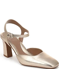 Naturalizer Frankie Metallic Leather Ankle Wrap Pumps