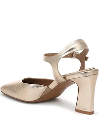 Naturalizer Frankie Metallic Leather Ankle Wrap Pumps