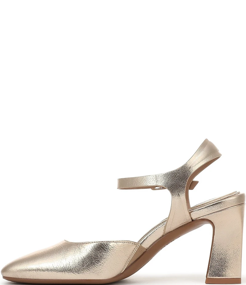 Naturalizer Frankie Metallic Leather Ankle Wrap Pumps