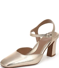 Naturalizer Frankie Metallic Leather Ankle Wrap Pumps