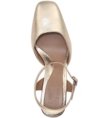 Naturalizer Frankie Metallic Leather Ankle Wrap Pumps