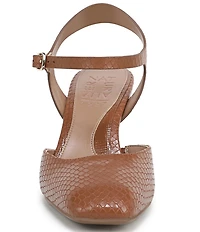 Naturalizer Frankie Snake Embossed Leather Ankle Wrap Pumps