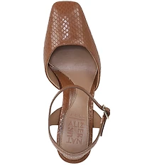 Naturalizer Frankie Snake Embossed Leather Ankle Wrap Pumps