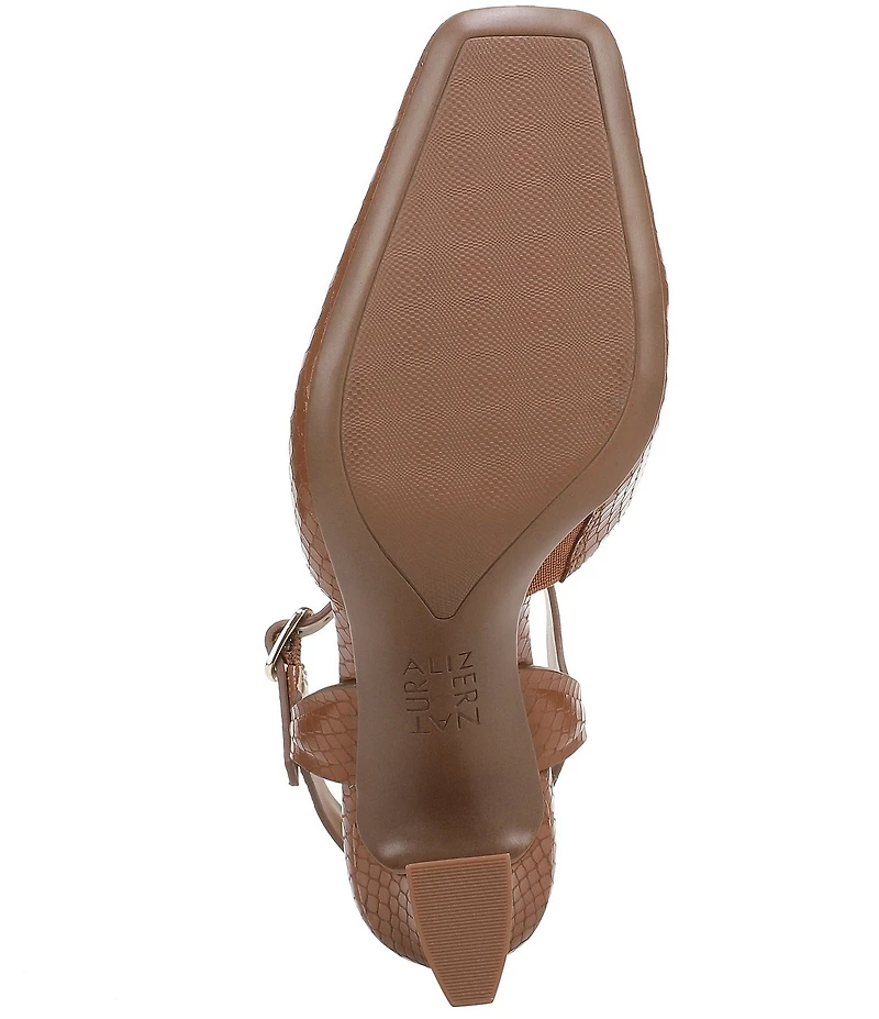 Naturalizer Frankie Snake Embossed Leather Ankle Wrap Pumps