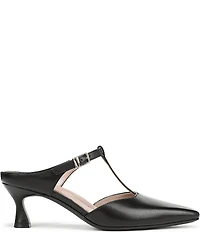 Naturalizer Gem Leather Pointed Toe T-Strap Dress Mules